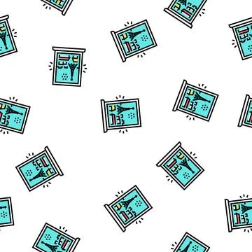 View from window on paris vector seamless pattern イラスト素材