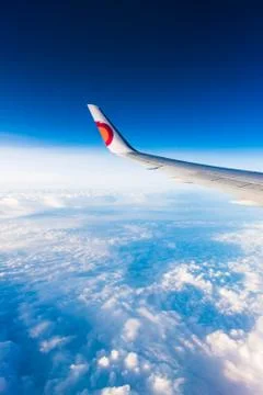 The view from the window of a passenger plane Foto stock