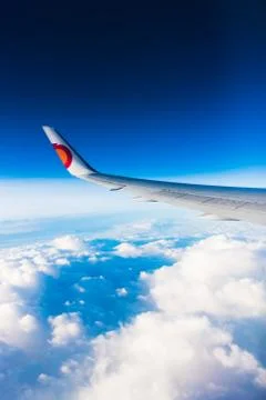 The view from the window of a passenger plane Stock Photos