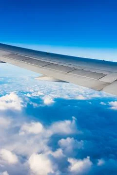 The view from the window of a passenger plane Fotos Stock