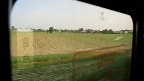 A View From The Window Of A Passenger Train Riding (2) Stock Footage 127540917