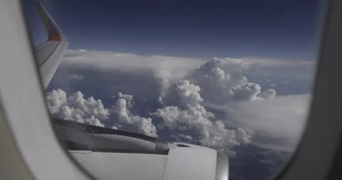 View from the window of the plane, 4K Stock Footage 221261269