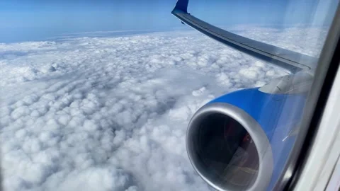 View from the window of the plane. Aircraft, Airplane. Stock Footage 194446022