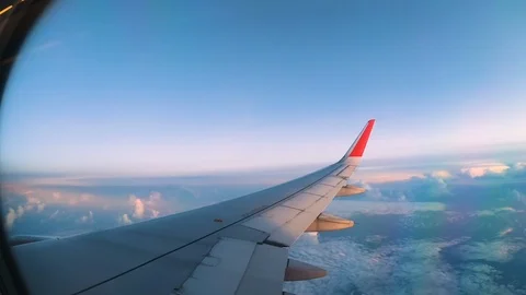 View from the window of the plane. Aircraft. Stock Footage 117690898