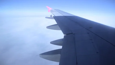 View from the window of the plane. Airplane, Traveling by air. Stock Footage 121880475