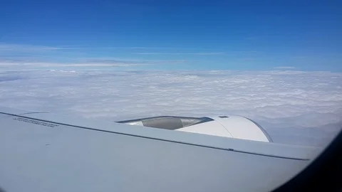 View from the window of the plane at the clouds Stock Footage 101551637