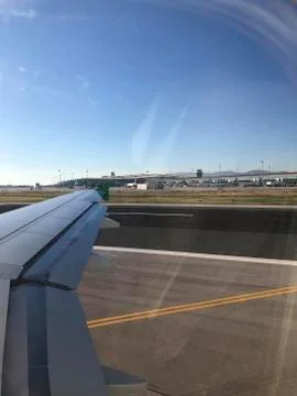 View from the window plane to the run Stock Photos