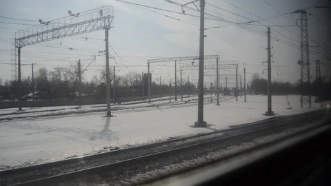 View from the window of a railway carriage 動画素材 129711227
