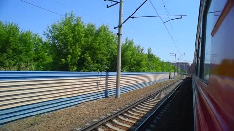 View from the window of a railway carriage 動画素材 129711273