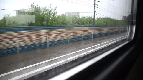 The view from the window of the railway carriage Stock-Footage 129711808