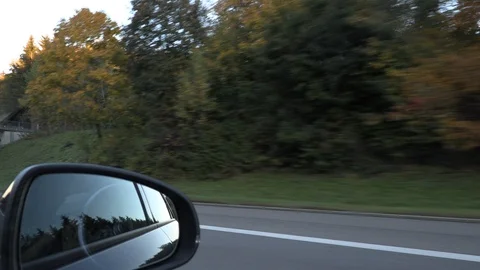 View from the window of a riding car Stock Footage 96751368