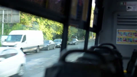 View from the window of the Russian bus Видео 136364398