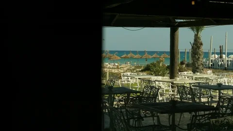 The view from the window on the sea Stock Footage 81267260
