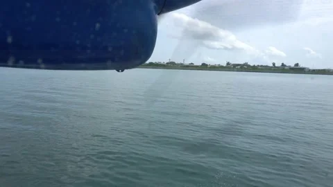 View from the window of seaplane before takeoff Video stock 287554424