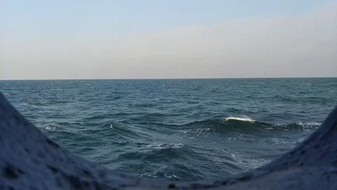 View from the window of a  ship Stock Footage 125510192