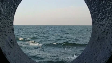 View from the window of a  ship Vídeo Stock 138595038