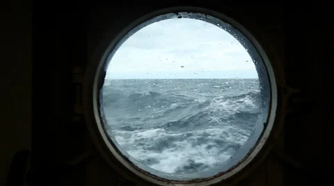View from the window of the ship on the sea Video stock 42902312