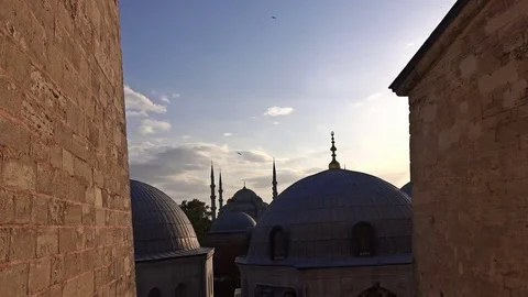 View from the window of St. Sophia Cathedral, Istanbul, Turkey Stock Footage 82410929