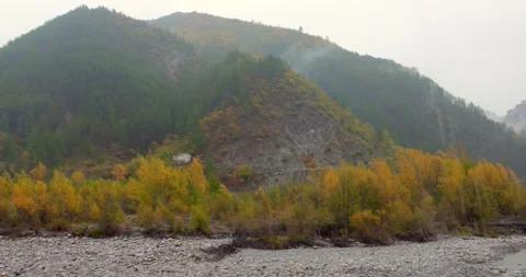 View from window of a steam train of Haute Provence Alps, France Stock Footage 332960772