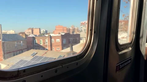 View from the window of a subway car in New York. Stock Footage 147148900