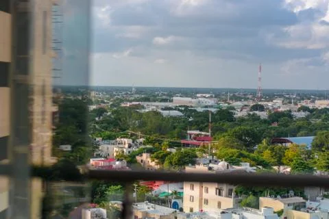 The view from the window of a tall building Stock Photos