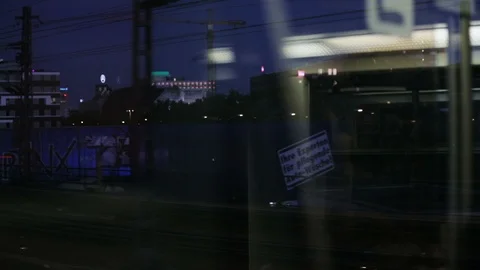 View From The Window Of A Train Moving A Stock Video Pond5