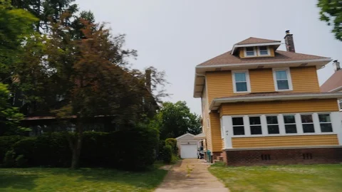 View from the window of a typical home in the U.S. Stock Footage 121405621