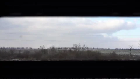 View from the window in the Ukrainian train Stock Footage 172440668