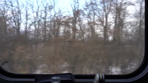 View from the window in the Ukrainian train Video stock 172440693