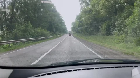 View from the window of the windshield of the car Stock Footage 245859432