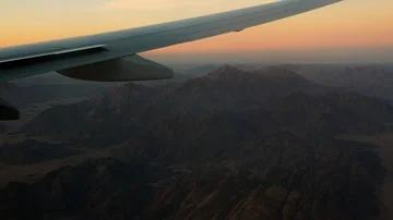 View from the window on the wing of the plane Stock Footage 85707485
