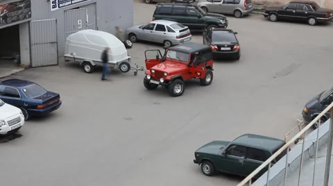 View from the window into the yard Stock Footage 4707149