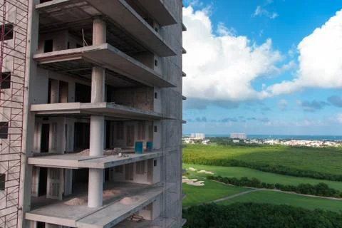 The view from the windows on the building site Stock Photos