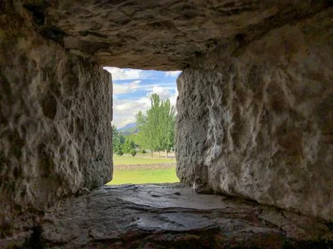 View from the windows of Jaca Castle (Huesca), Spain. Stock Photos