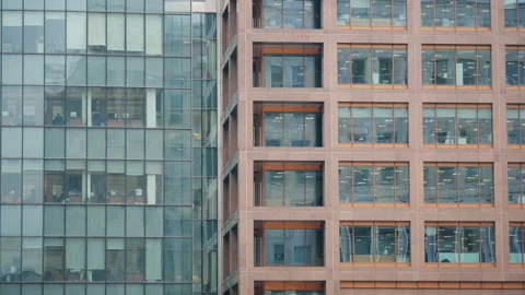 A view of the windows of office skyscrapers. Stock Footage 89850468