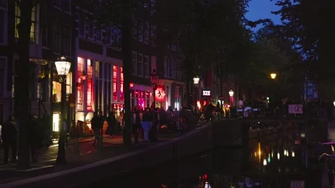 View of the windows on Red Light Street Stock Footage 223250227