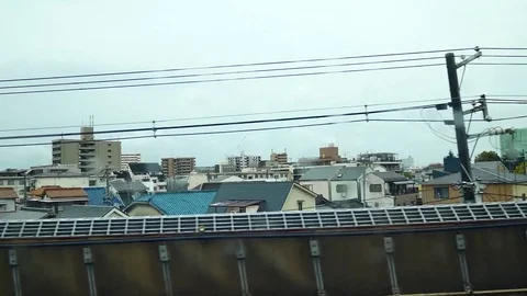 View from windows of Shinkansen high speed train in Japan Vídeos de archivo 74923280