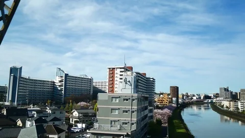 View from windows of Shinkansen high speed train in Japan.. 스톡 동영상 74923376