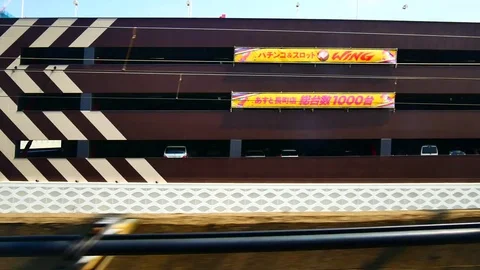 View from windows of Shinkansen high speed train in Japan. Видео 75217599