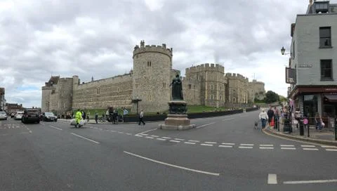 A view of Windsor Castle in Windsor, England. September 2020 High quality photo Stock Photos