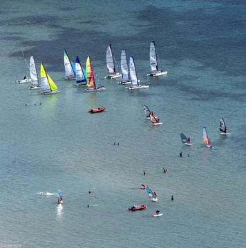View of windsurf  in Greece Stock Photos