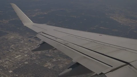 View From Wing As Plane Make A Turn Stock-Footage 118096135