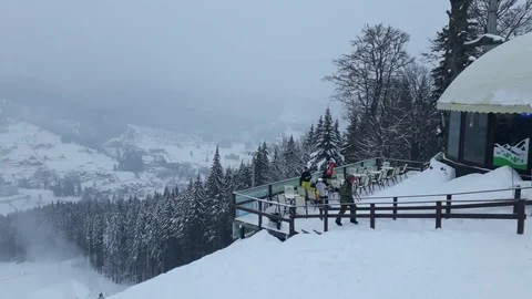 View of the winter mountains. Stock Footage 86618635