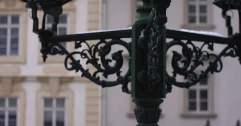A view of winter Prague street slow motion Stock Footage 71610091