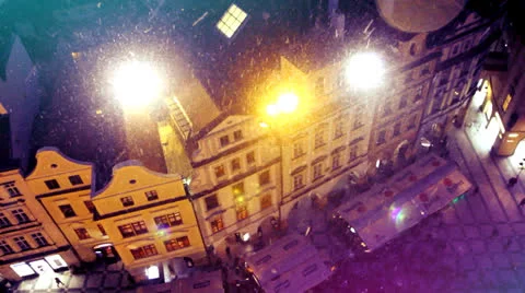 View at winter Prague from tower Stock Footage 26186039