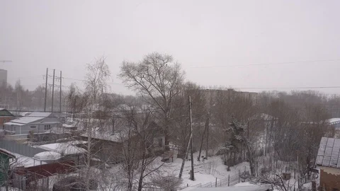 View of the winter provincial town Vidéo 106596736