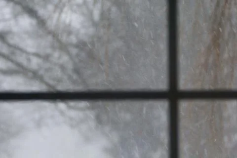View of a Winter Storm through a window Stock Photos