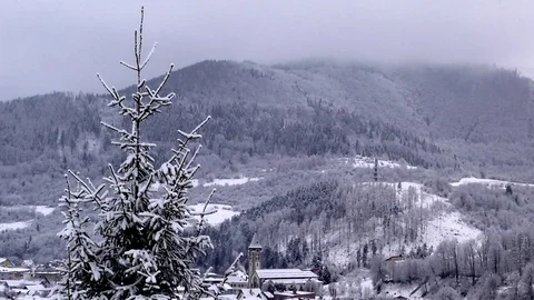 View of winter Terchová. 스톡 동영상 83250739