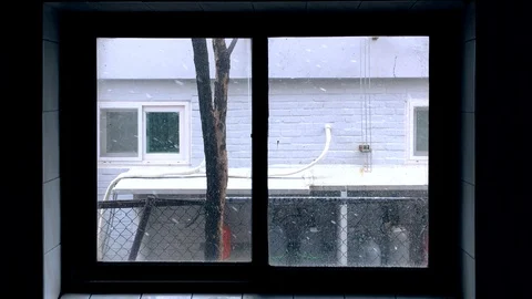 View of winter through window, loopable Video stock 101254266
