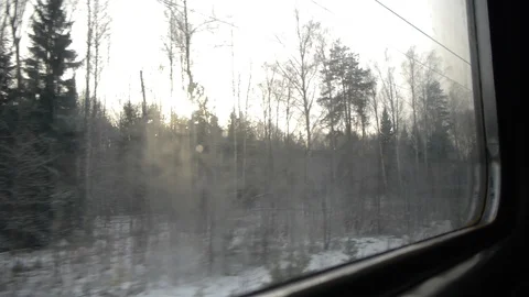 View from the winter train 10, high bitrate Stock Footage 122677813